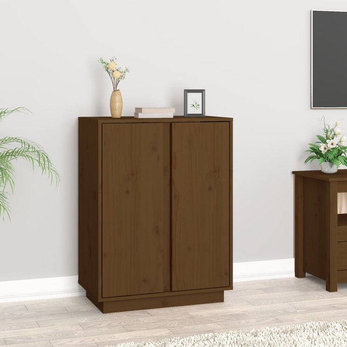 Maison exclusive - aparador de madera maciza de pino marrón miel 60x35x80 cm