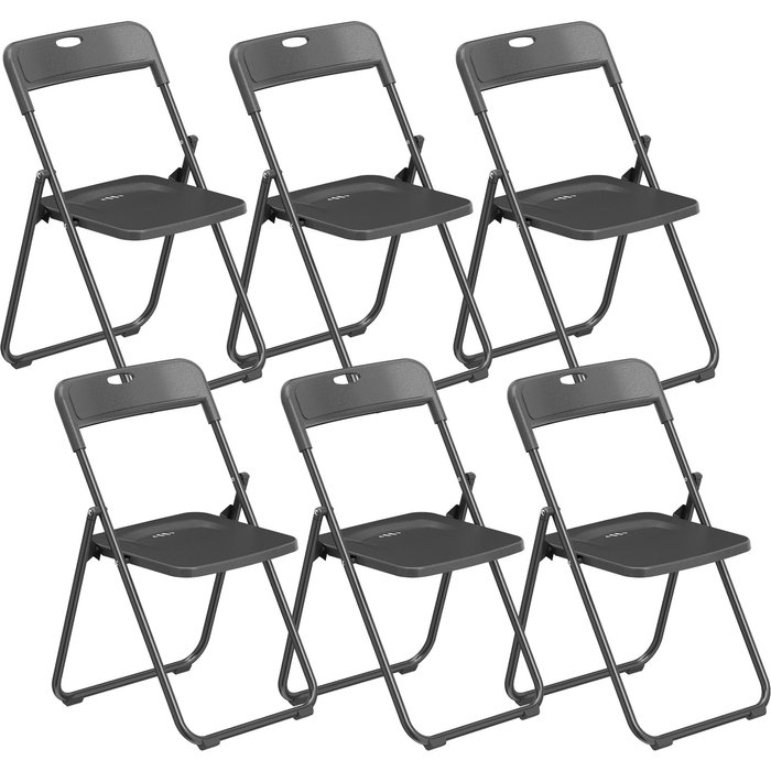 Sillas plegables homcom pp, acero negro 48.5x47x75 cm