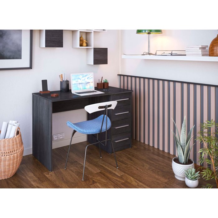 Escritorio same 4 cajones 110x56x74 cm roble gris ceniza talesa