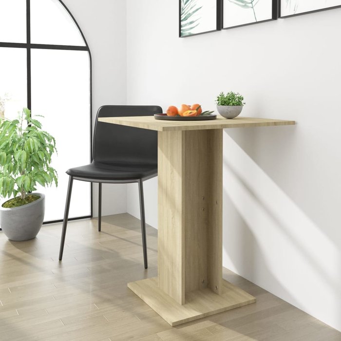 Mesa bistro roble sonoma 60x60x75 cm madera contrachapada