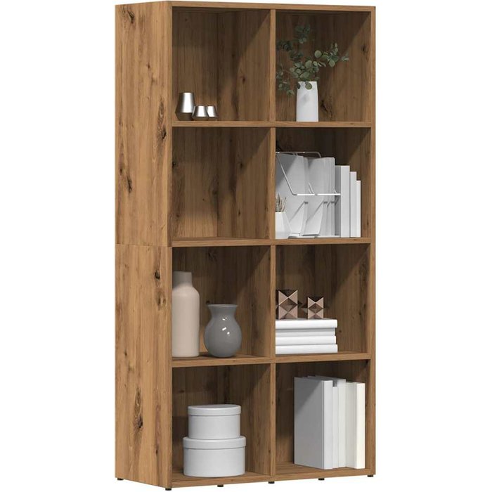 Librería artesanal de roble 66x30x130 cm de madera contrachapada