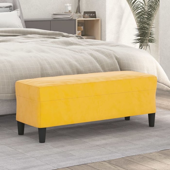 Banco amarillo 100x35x41 cm terciopelo