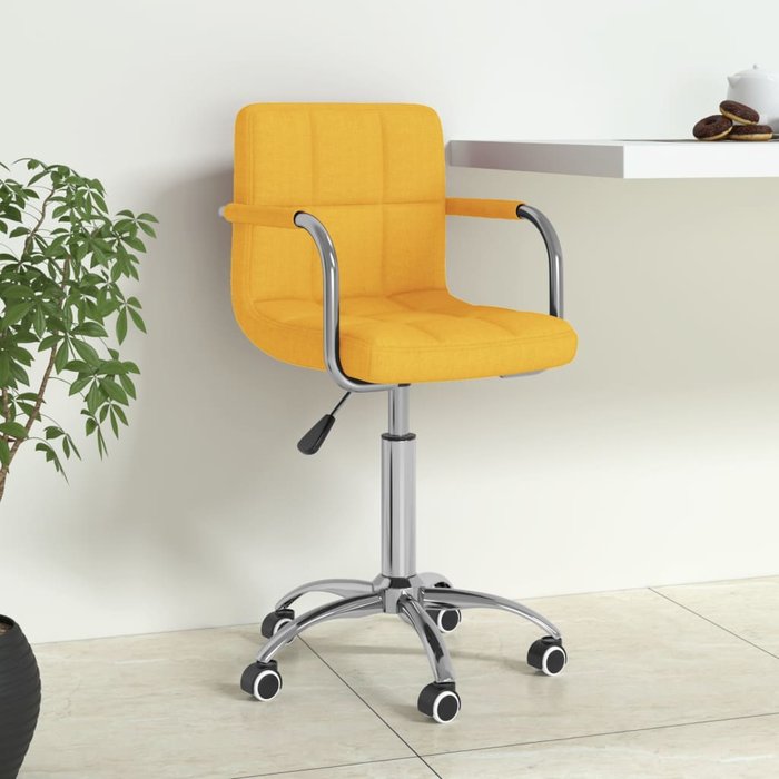 Silla de oficina giratoria tela amarillo mostaza