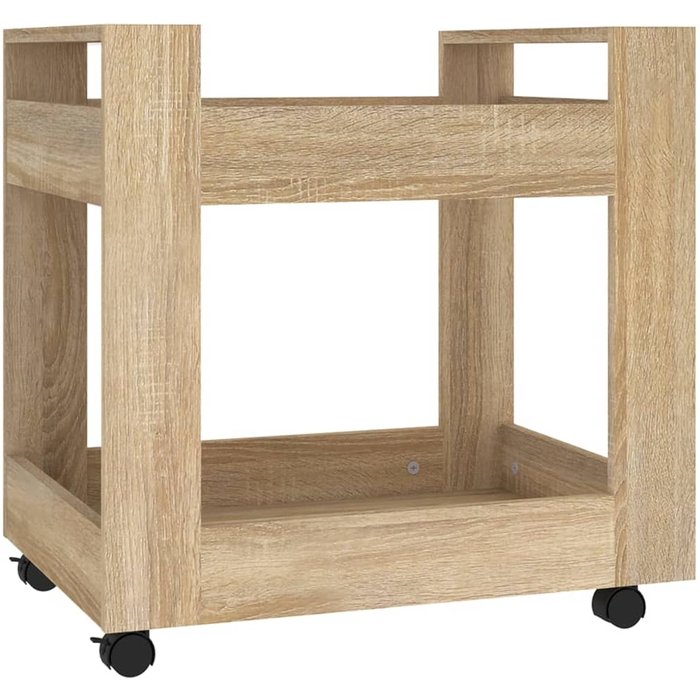 Carro de oficina de contrachapado de roble sonoma 60x45x60 cm - comfortxl