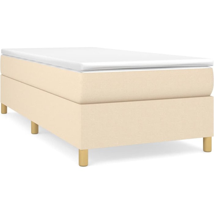 Estructura de cama sin colchón tela crema 90x190 cm — comfortxl