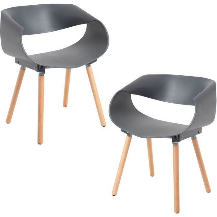 Regalos miguel - packs sillas comedor - pack 2 sillas cappio - gris oscuro