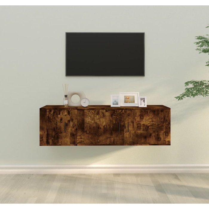 Vidaxl set de muebles de tv 2 pzas madera contrachapada roble ahumado