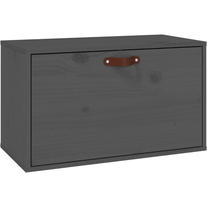 Armario de pared de pino macizo en color gris 60x30x35 cm - comfortxl