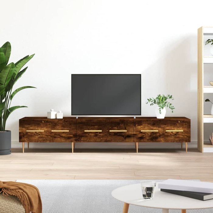 Mueble de tv de roble ahumado 150x36x30 cm madera de ingeniería