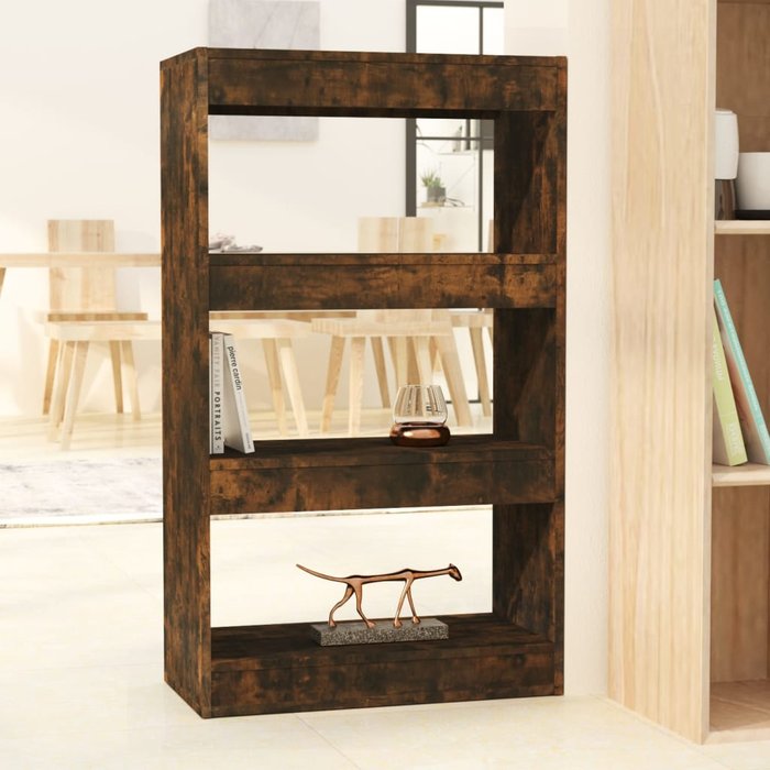 Librería/separador de ambientes roble ahumado 60x30x103 cm
