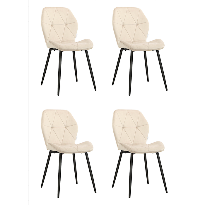 Pack 4 sillas de comedor batt cacao tejido buklya con patas de metal negro