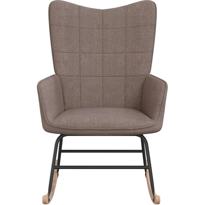Silla mecedora | sillón mecedora de tela gris taupe cfw55091