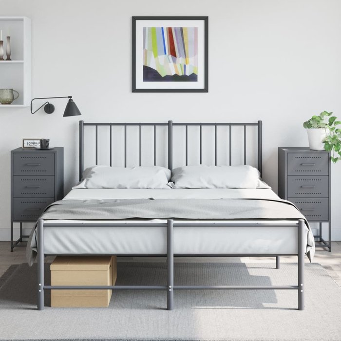 Mesitas de noche 2 unidades acero gris antracita 36x39x78 cm vidaxl