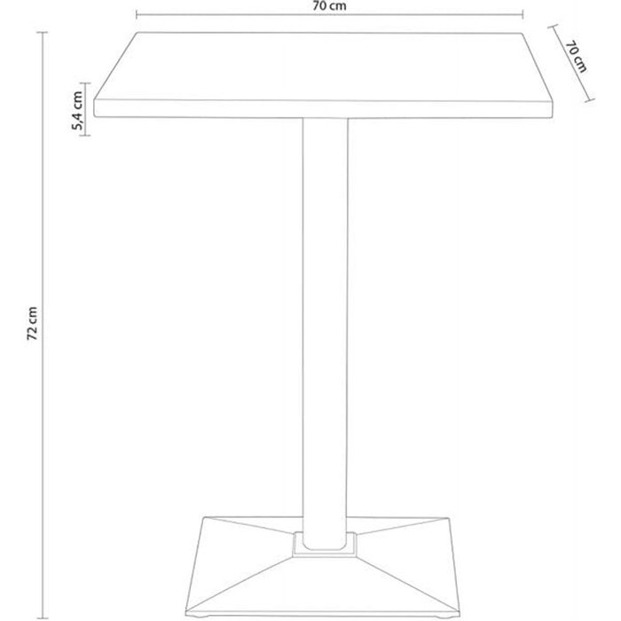 Mesa moss roble american/negro 72x70x70 cm adec