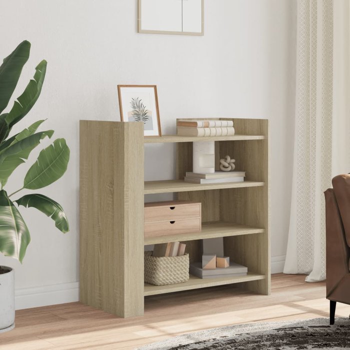 Aparador roble sonoma 73,5x35x75 cm madera contrachapada