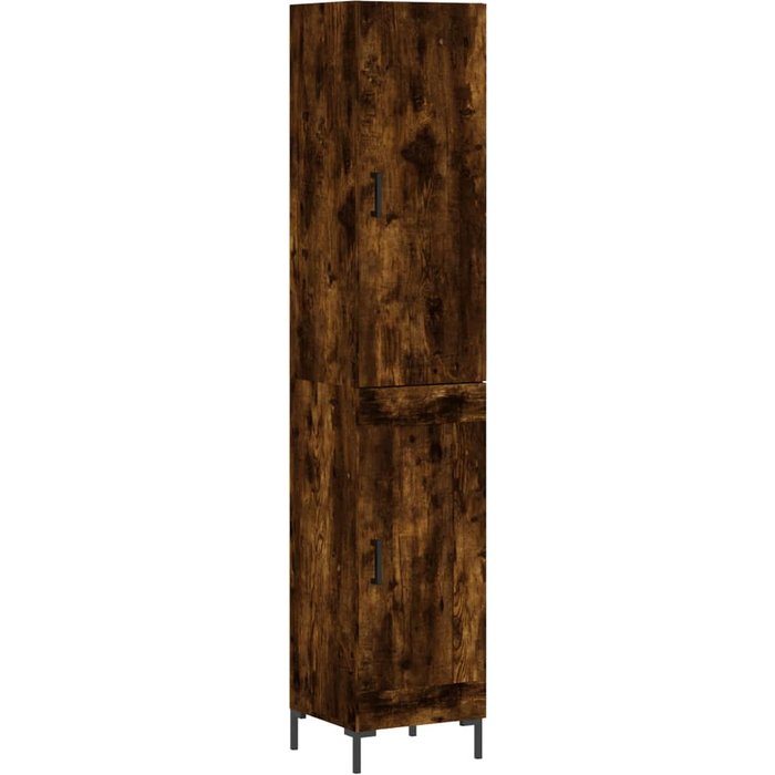 Aparador de madera contrachapada roble ahumado 34,5x34x180 cm - comfortxl