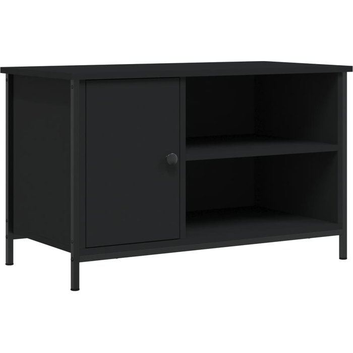 Mueble tv negro 80x40x50 cm madera contrachapada