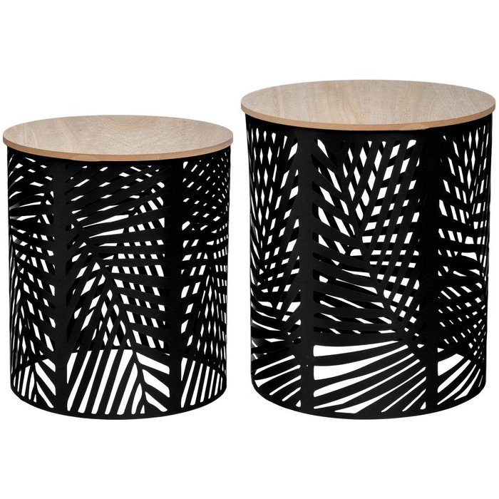 Atmosphera - juego de 2 mesas de centro 'feuilles' negro