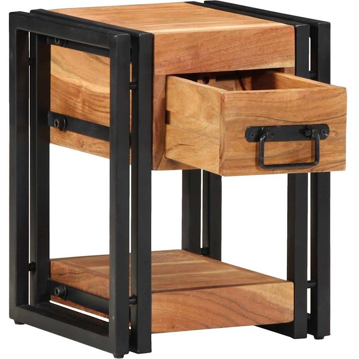 Mesilla de noche marrón 30 x 30 x 40 cm madera maciza de acacia