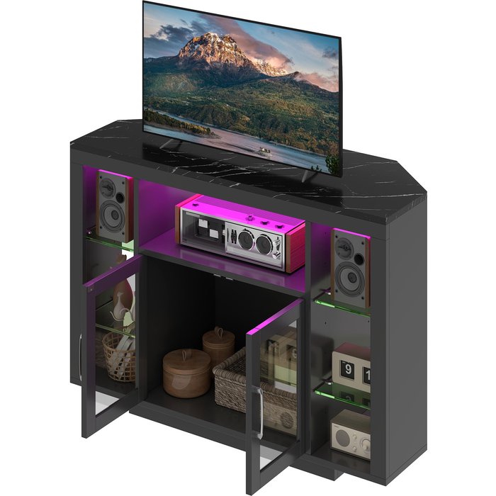 Mueble de tv de esquina de 100 cm para televisores de hasta 55 pulgadas