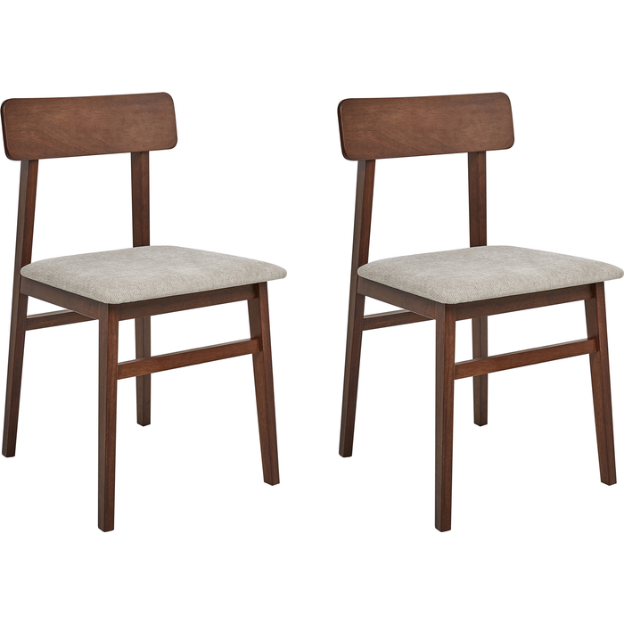 Beliani conjunto de 2 sillas de comedor stacy madera gris pardo