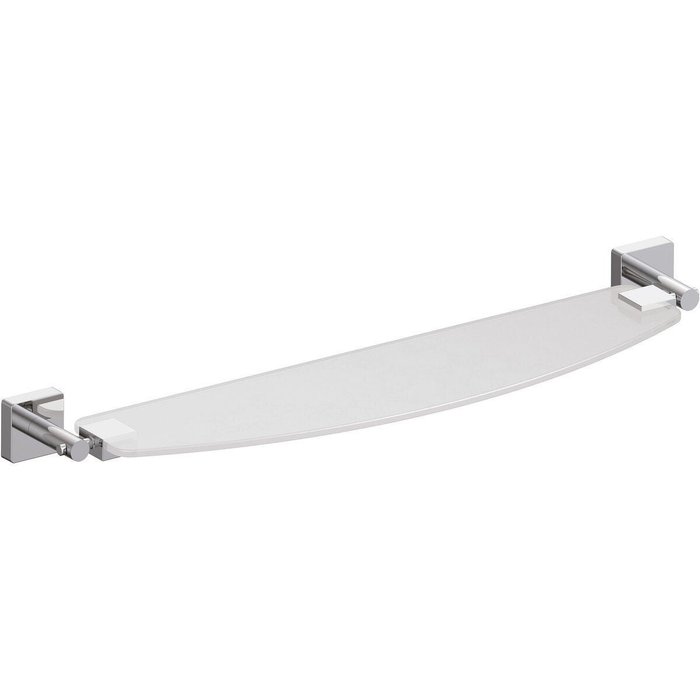 Inda - estante de cristal templado esmerilado de 6 mm con soportes l.58 cm