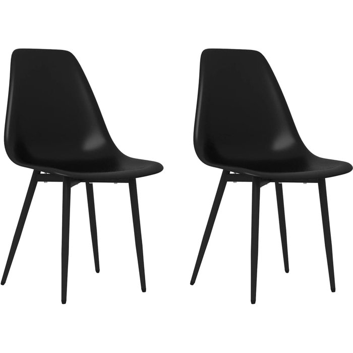 Pack 2 uds sillas de comedor | silla de cocina negras pp cfw55318
