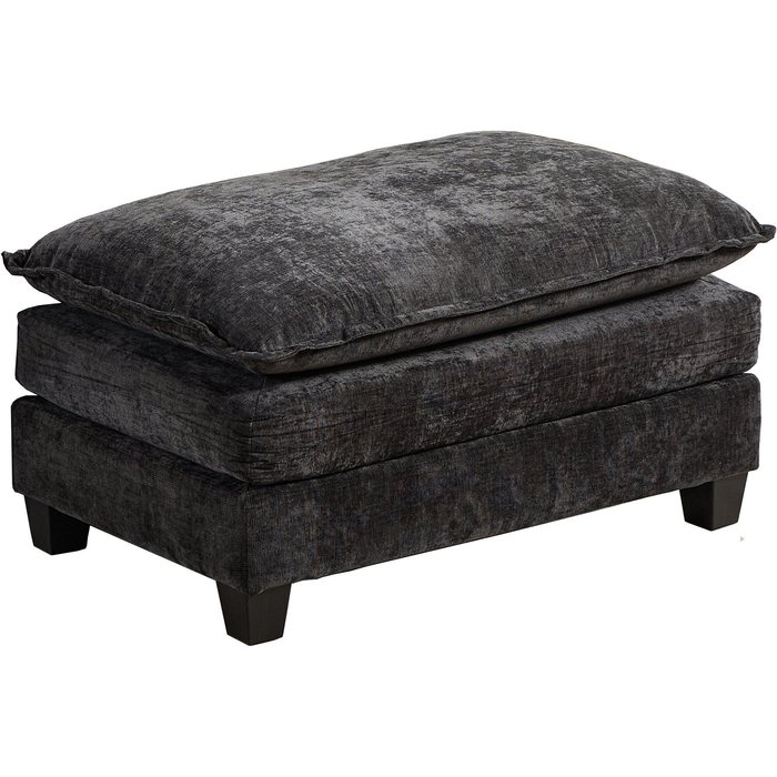 Puf de sofá - asiento acolchado modular - chenilla - negro (90x56x46cm)