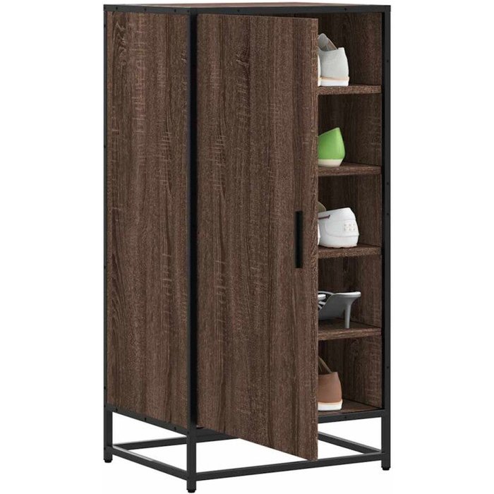Zapatero madera contrachapada roble marrón 48x38x97,5 cm vidaxl