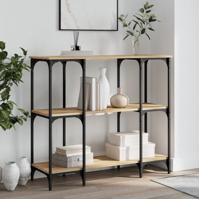 Mesa consola madera de ingeniería roble sonoma 102x35x90 cm