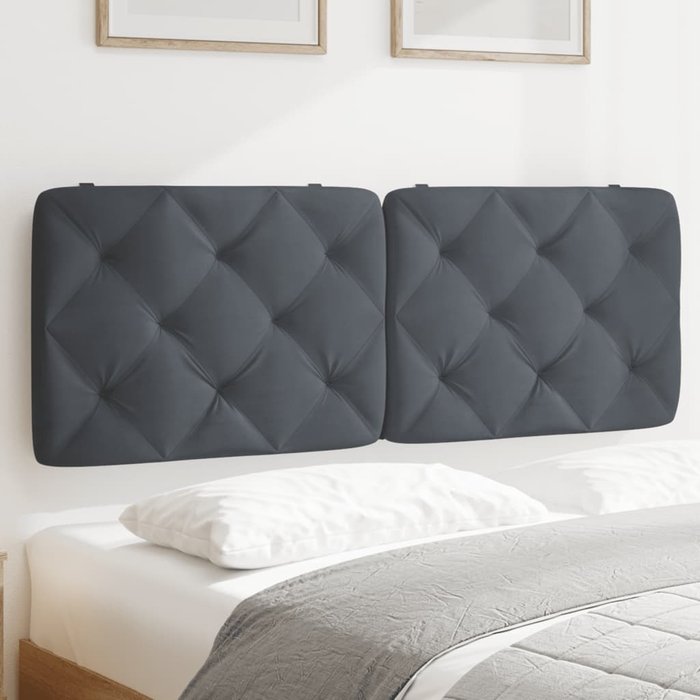 Cojín cabecero gris oscuro 120 cm terciopelo