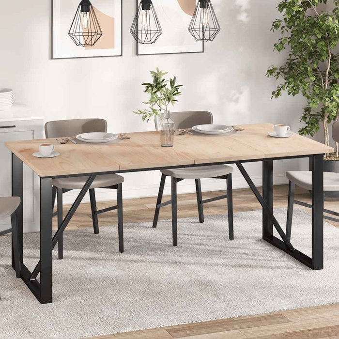 Tableros de mesa, 4 piezas, 90x45x2,5 cm, rectangulares, madera maciza de pino.