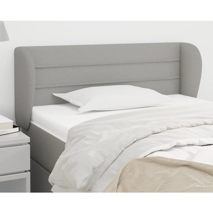 Cabecero con orejas gris claro 103x23x78/88 cm tela