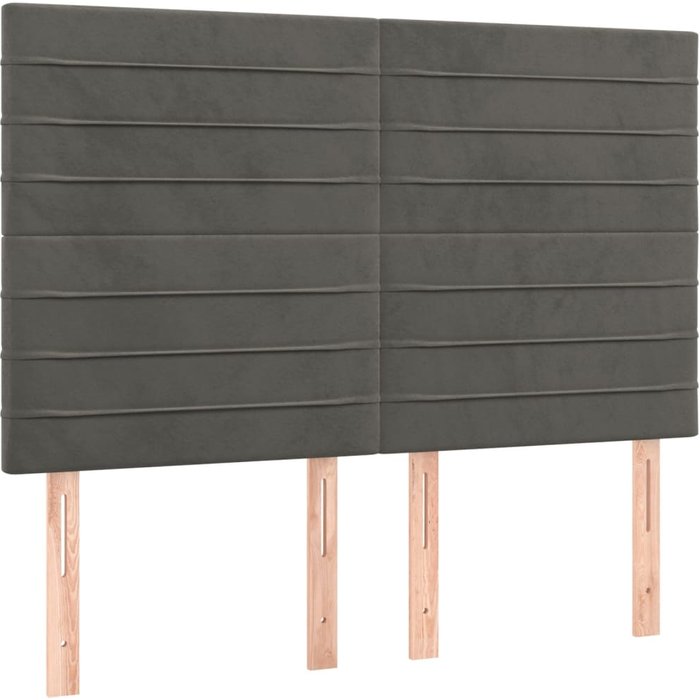 Cabecero cama - mueble cabecero gris oscuro 144x5x118/128 cm terciopelo