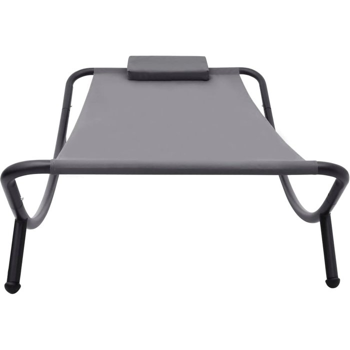 Cama para adultos | tumbona de acero gris 200x90 cm cfw759608