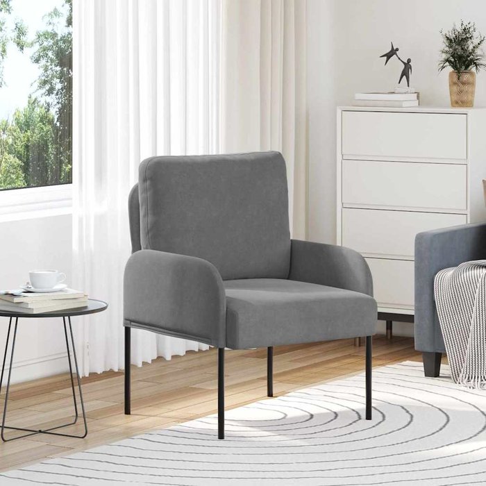 Sofás con cojín 55cm gris oscuro madera contrachapada vidaxl