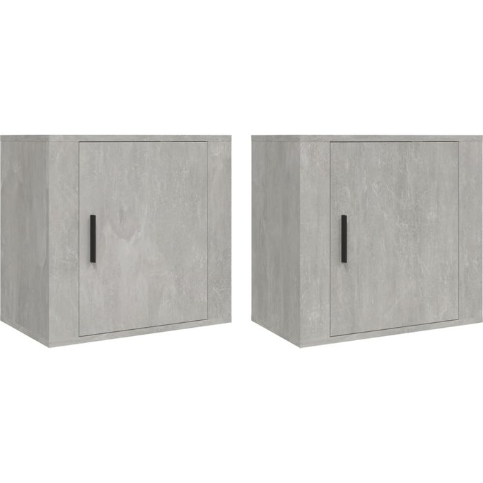 Mesitas de noche de pared 2 piezas gris hormigón 50x30x47 cm