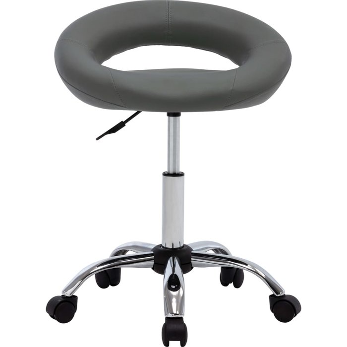 Silla de trabajo con ruedas cuero sintético gris — comfortxl