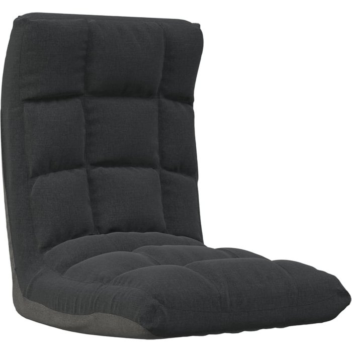 Silla de suelo plegable de tela negra cfw615886
