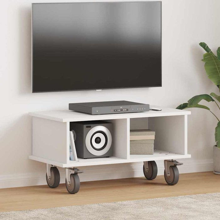 Mueble de tv blanco, 68,5 x 35 x 35 cm, madera de ingeniería