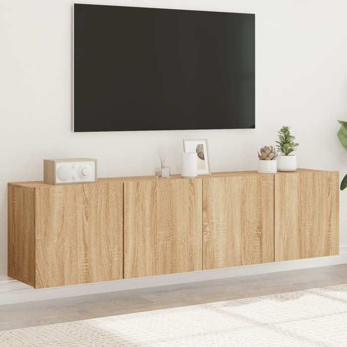 Muebles tv de pared 2 uds roble sonoma 80x30x41 cm