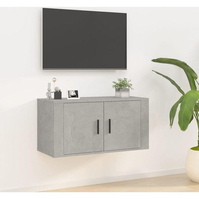 Mueble para tv de pared gris hormigón 80x34,5x40 cm - comfortxl