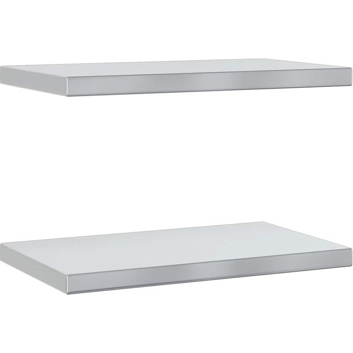 Estantes de pared 2 uds acero inoxidable plateado 50x30x3 cm - comfortxl