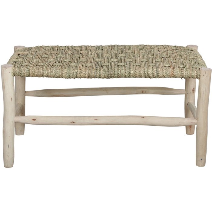 Banco de madera y fibra natural tecilen