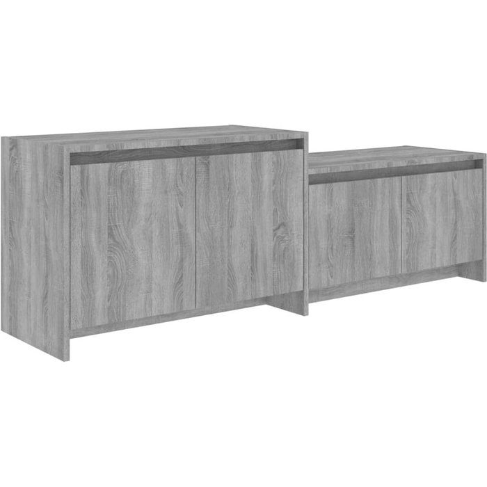 Mueble tv de madera compuesta gris ahumado 146,5x35x50 cm - comfortxl