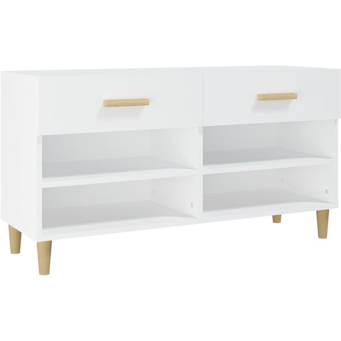 Zapatero de contrachapado blanco 102x35x55 cm - comfortxl