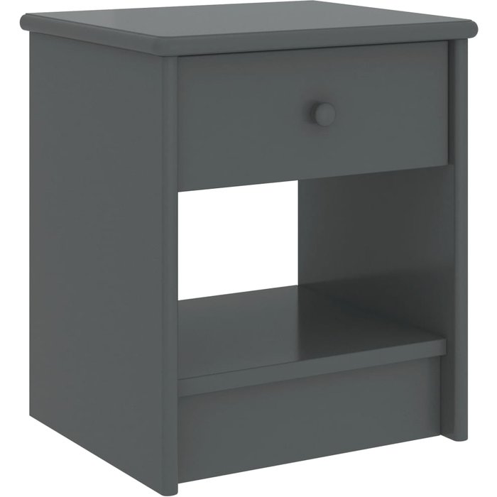 Maison exclusive - mesita de noche madera maciza de pino gris oscuro 35x30x40cm