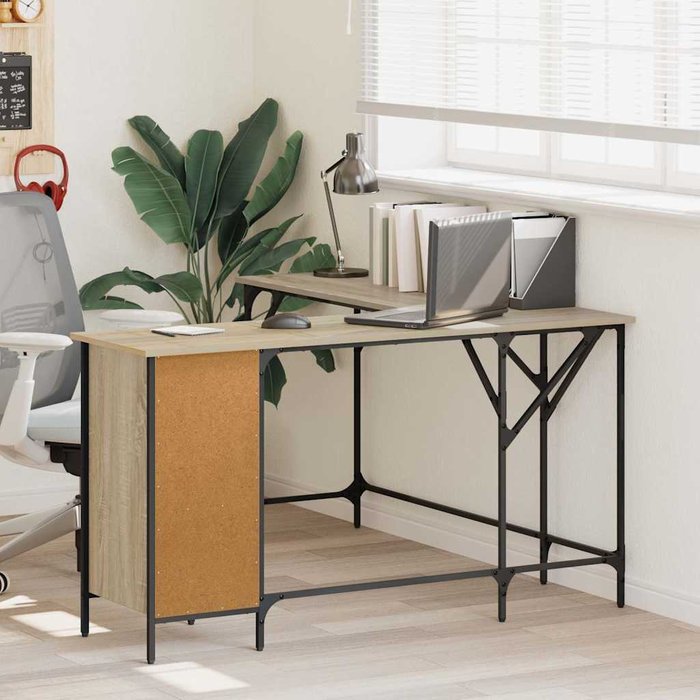 Maison exclusive - escritorio madera de ingeniería roble sonoma 141x141x75 cm