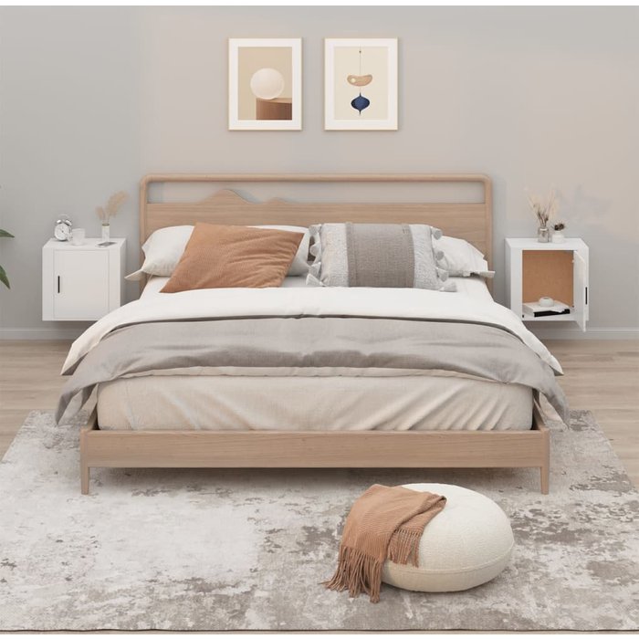 Maison exclusive - mesitas de noche de pared 2 uds blanco 50x30x47 cm