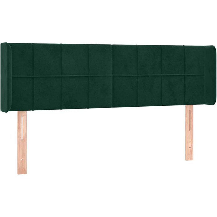 Cabecero cama - mueble cabecero de terciopelo verde oscuro 147x16x78/88 cm